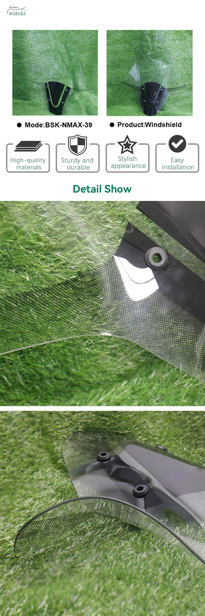 Borske Scooter Parts Distributor Custom PMMA Windshield for NMAX 1